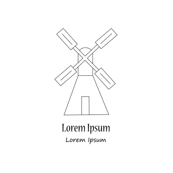 Rüzgar değirmeni ile modern logo — Stok Vektör