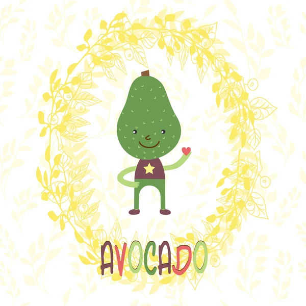 Sweet avocado in cartoon style — Stock Illustration Sweet avocado in cartoon style Royalty Free Stock Illustrations