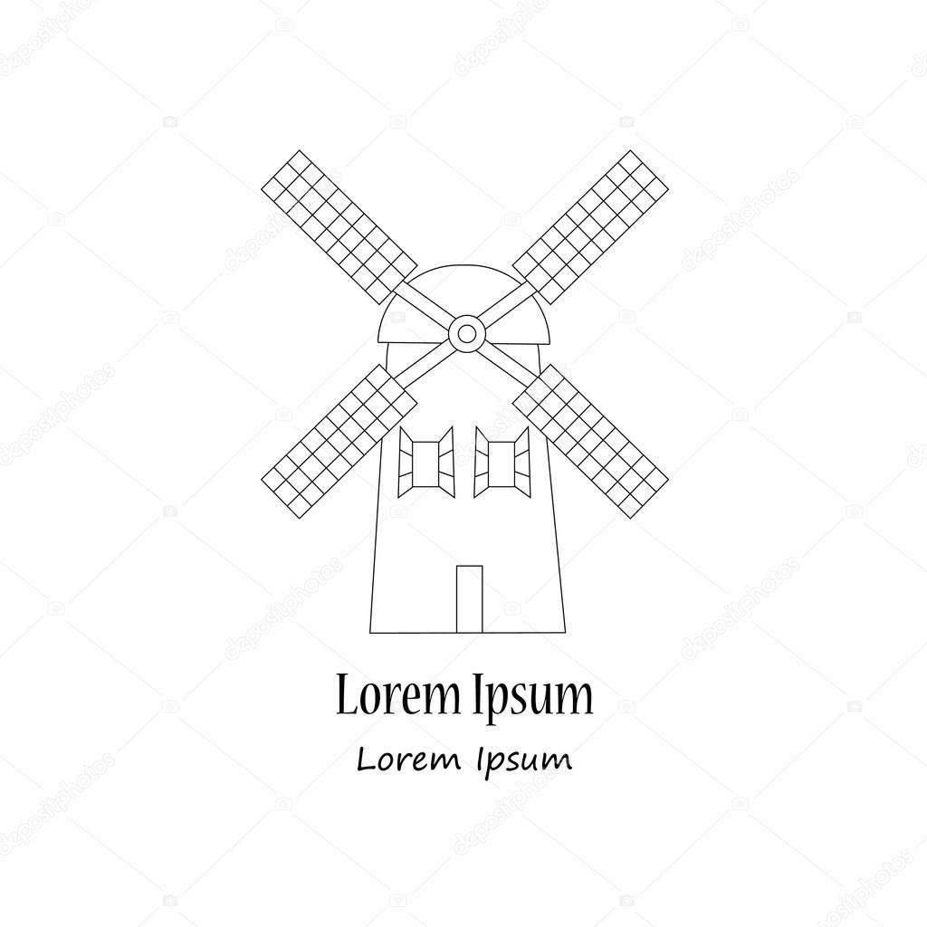 modern logotype with wind mill