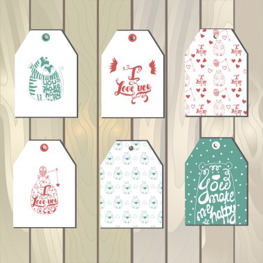 Romantic gift tags set