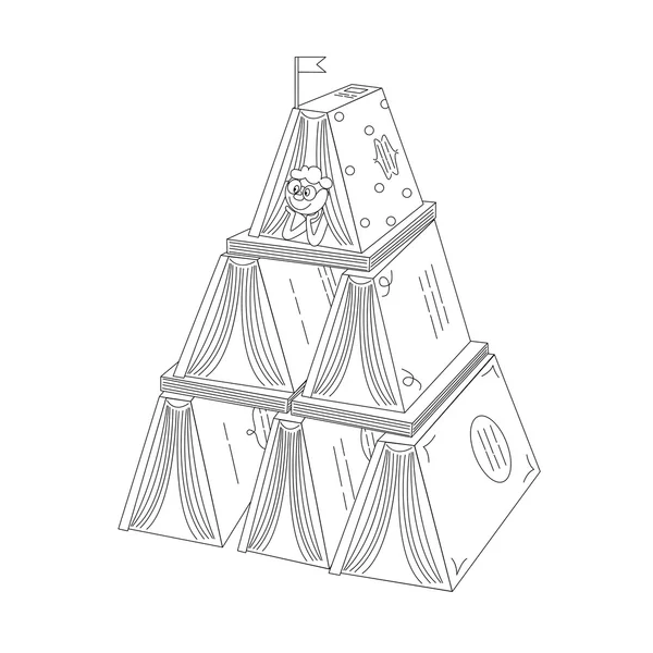 Casa de hadas con una torre de libros — Archivo Imágenes Vectoriales