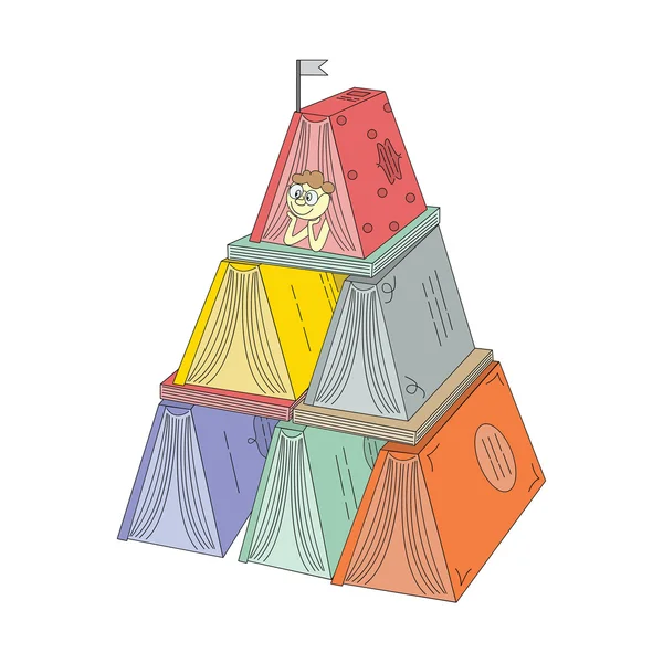 Fairy house with a book tower — ストックベクタ