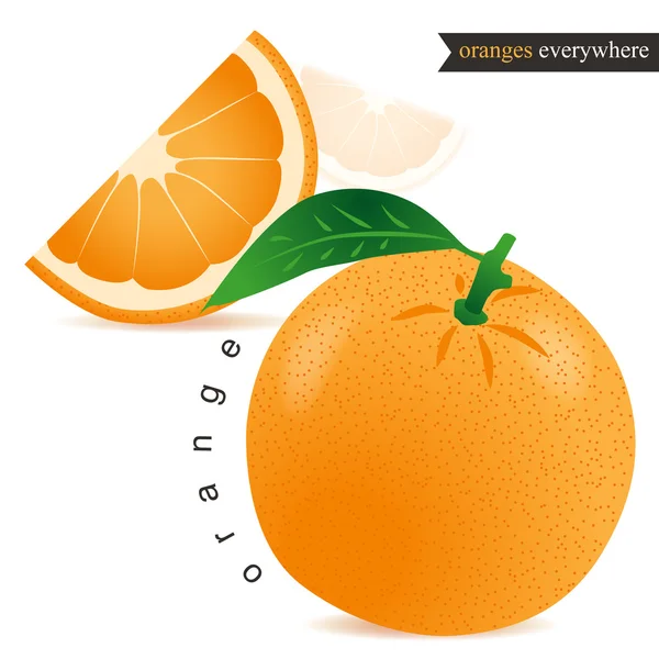 Naranja muy sabroso para el desayuno . — Vector de stock