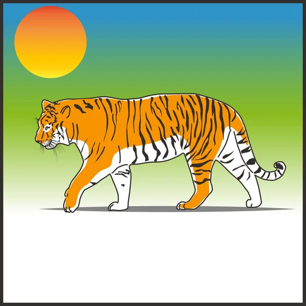 Tigre vaquer à leurs occupations . — Image vectorielle