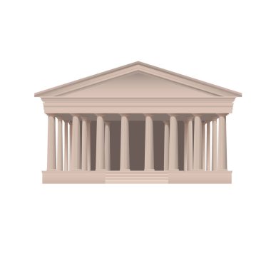 Antik Yunan sarayı. Bina sütunları olan antikadır. Vektör illüstrasyonu