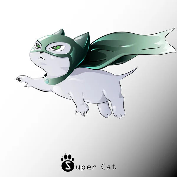 Gatinho super-herói — Vetor de Stock