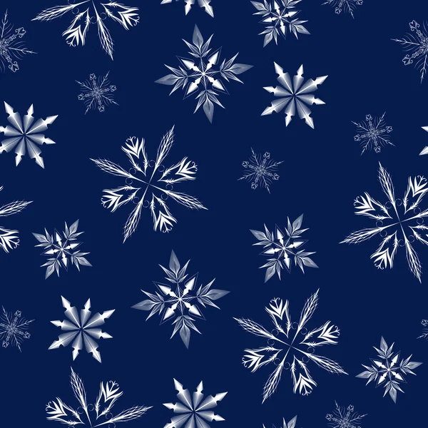 Fundo azul com flocos de neve — Vetor de Stock