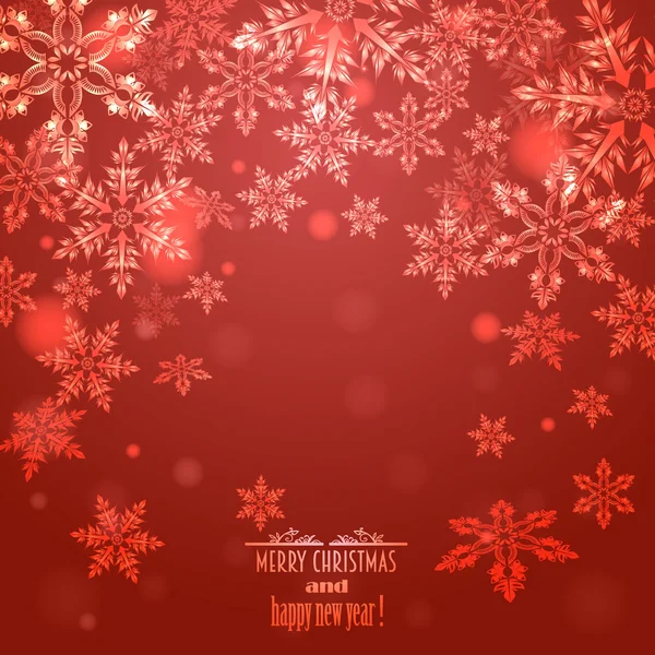 Red background with snowflakes, — Stock Vector