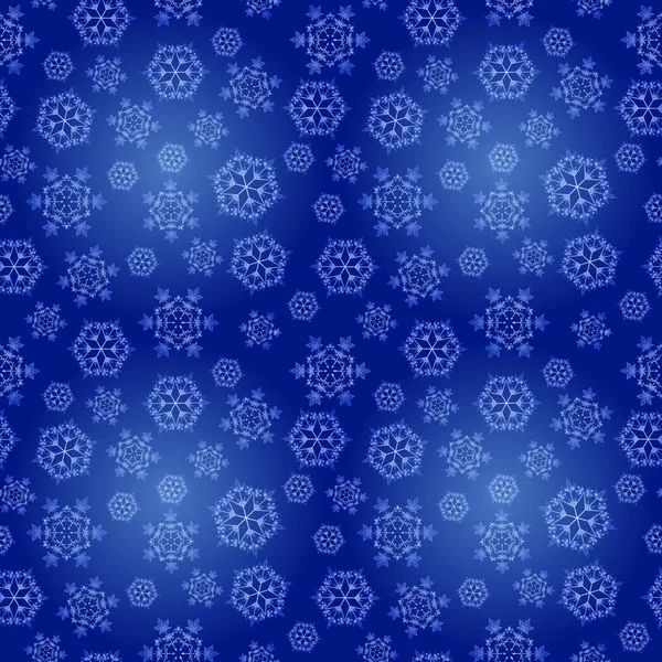 Blå sömlös bakgrund med snöflingor — Stock vektor