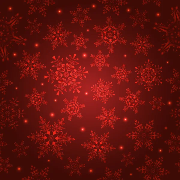 Red seamless  pattern with snowflakes — Stock Vector