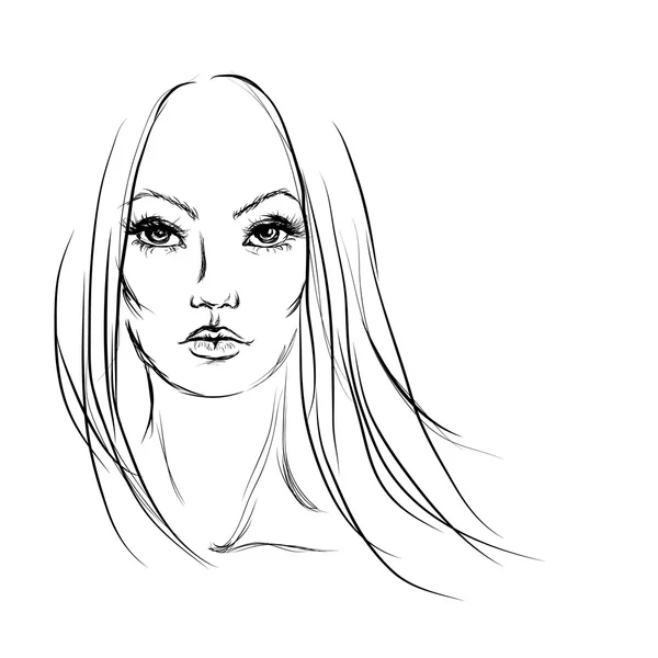 Ženská tvář, ilustrace — Stockový vektor