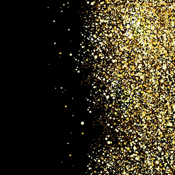 Fond noir avec paillettes d'or scintillement — Image vectorielle