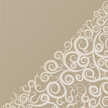 bej renkli arka plan ile swirls ve modelleri, köşe
