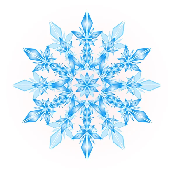 Blå snöflingor på en vit bakgrund, — Stock vektor