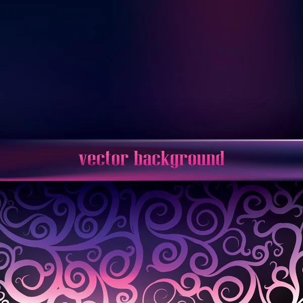 Purple  background with swirls and patterns, — Stock Vector