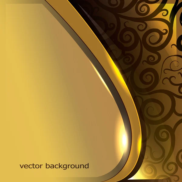 Golden background with swirls — Stock Vector