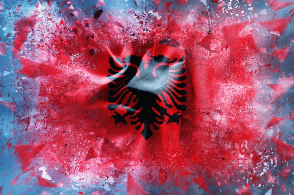 Прапор Албанії — стокове фото