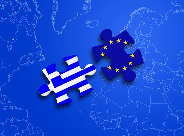 Puzzle European Union Greece — Stock Photo, Image