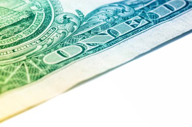 Bize bir Doları bill closeup makro, 1 YTL banknot, George yıkama