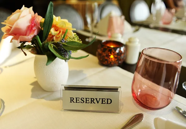 Reserved table in a restaurant — Stock Photo, Image