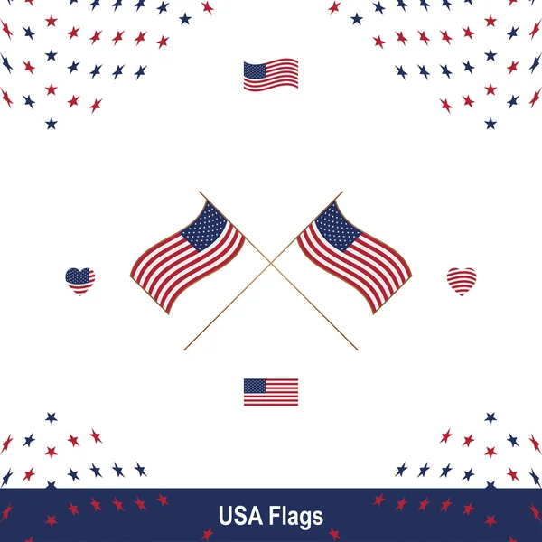 Bandera de Estados Unidos. Bandera azul roja y estrellas . — Archivo Imágenes Vectoriales