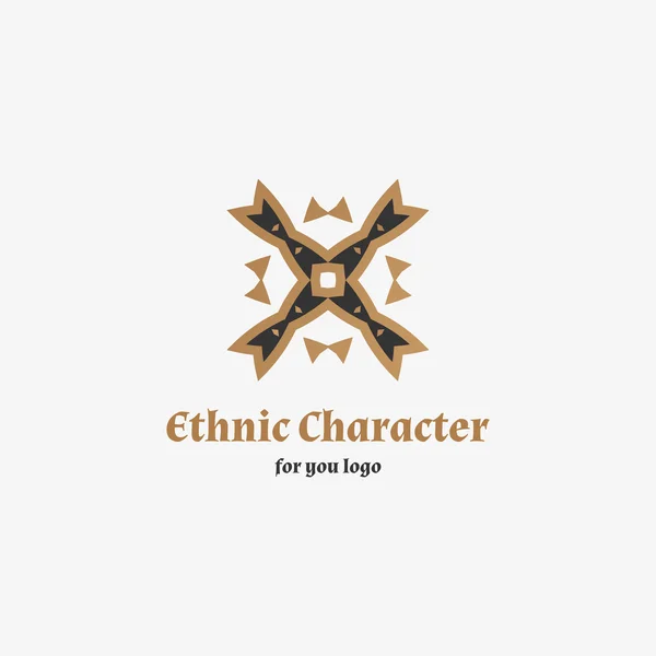Ethno simbol - Amuleto de tradición de plantilla para usted logotipo . — Archivo Imágenes Vectoriales