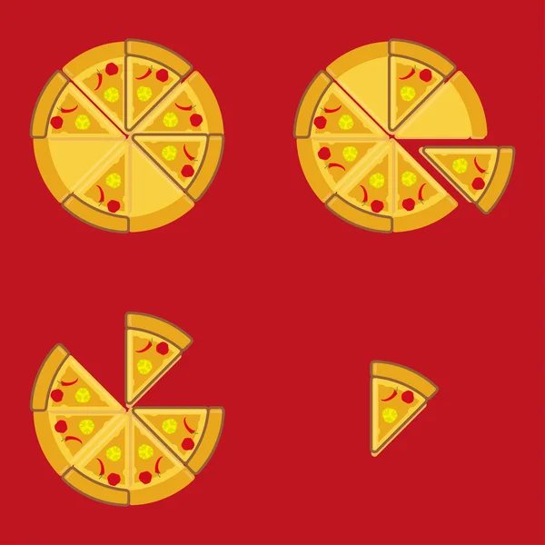 Logotipo da pizza, símbolos para restaurante fast food . — Vetor de Stock