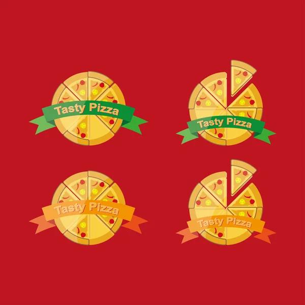 Pizza logosu, fast food Restoran için semboller. — Stok Vektör