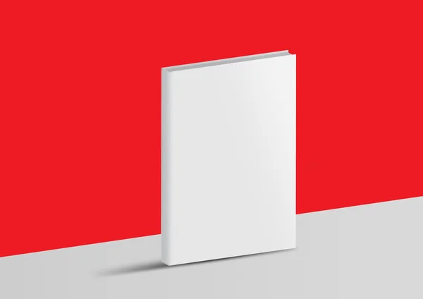 Buch-Attrappe, Katalog, Magazin isoliert auf rotem und grauem Hintergrund. — Stockfoto