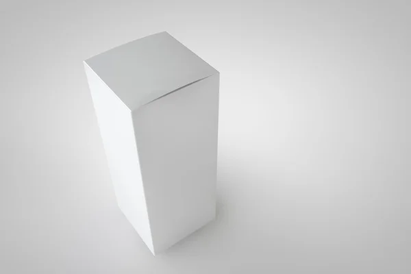 Нарисуй коробку с посылкой. Белый длинный картон . — стоковое фото