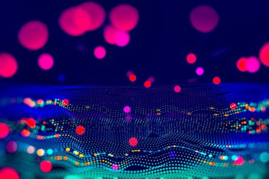 Canlı renklerde ve bulanık ile soyut teknolojik arkaplan