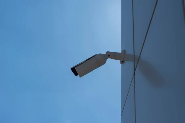 CCTV monitoring. Outdoor video surveillance camera for object protection