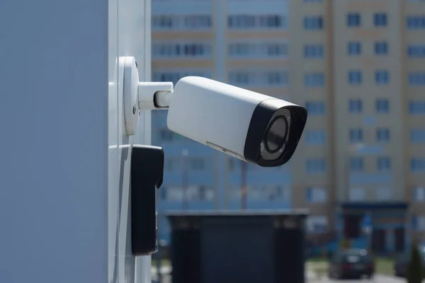 Monitoraggio Delle Telecamere Videocamera Videosorveglianza Esterna Protezione Degli Oggetti — Foto Stock