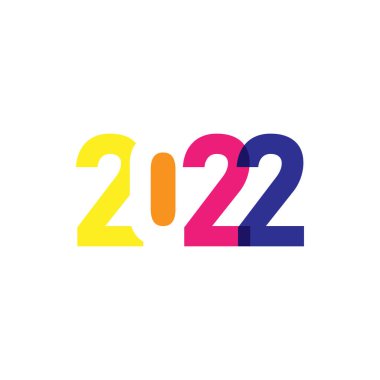 2022 yılının orijinal yazıtları. Düz Vektör İllüstrasyonu EPS10