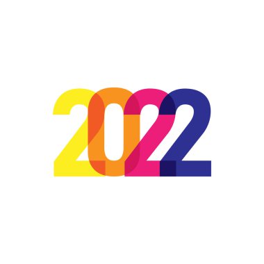 2022 yılının orijinal yazıtları. Düz Vektör İllüstrasyonu EPS10
