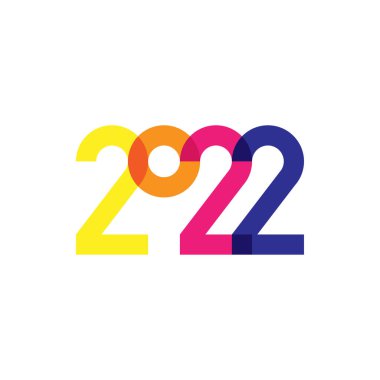 2022 yılının orijinal yazıtları. Düz Vektör İllüstrasyonu EPS10