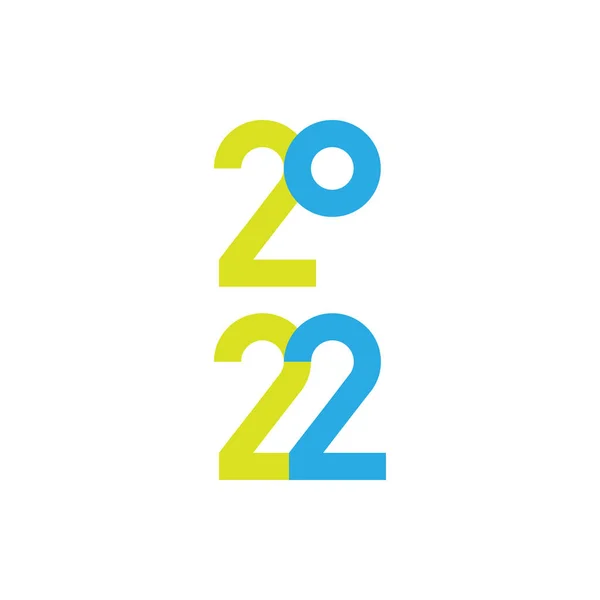 Inscrição Original Para Ano Novo 2022 Ilustração Vetorial Plana Eps10 —  Vetores de Stock