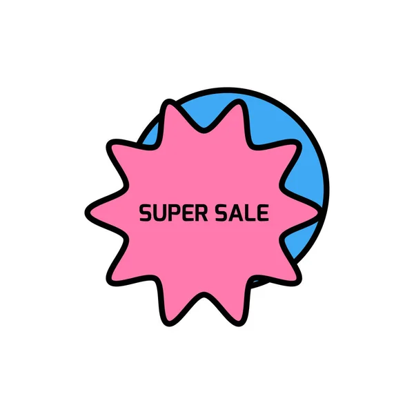 Super Försäljning Färgad Ikon Vit Bakgrund Platt Vektor Illustration Eps10 — Stock vektor