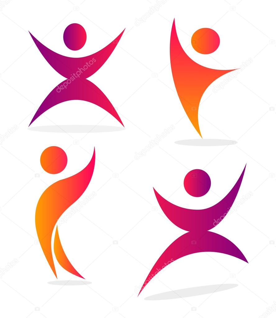 Colorful Abstract people icons