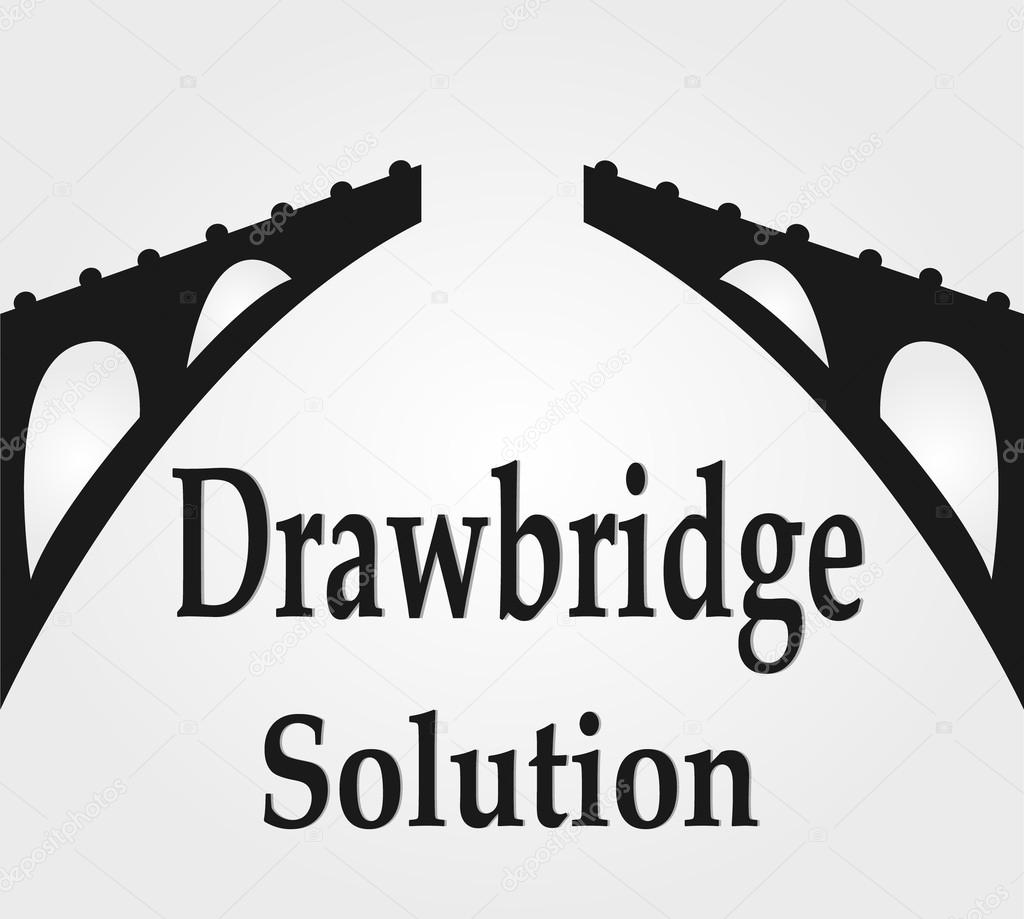 Black Drawbridge logotype. Drawbridge solution