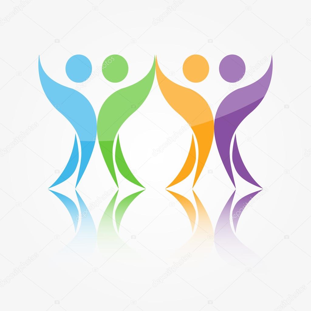 Colorful Abstract people icons LOGO