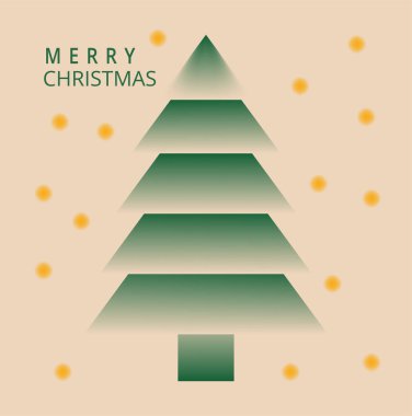 Ağaçlı mutlu noel kartları, vektör illüstrasyonu