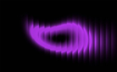 Siyah zemin üzerinde soyut mor neon dalga. vektör.