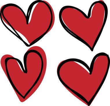 Siyah arkaplanlı kırmızı kalp, vektör