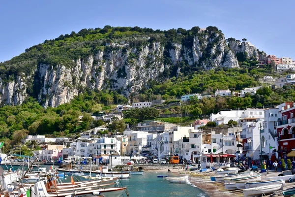 Pelabuhan kapal besar di pulau Capri Stok Lukisan  