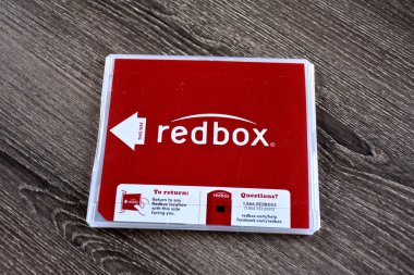 Ahşap yüzey Redbox Dvd