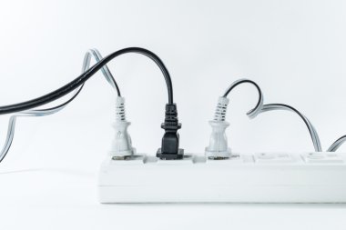 The power strip with  plug clipart