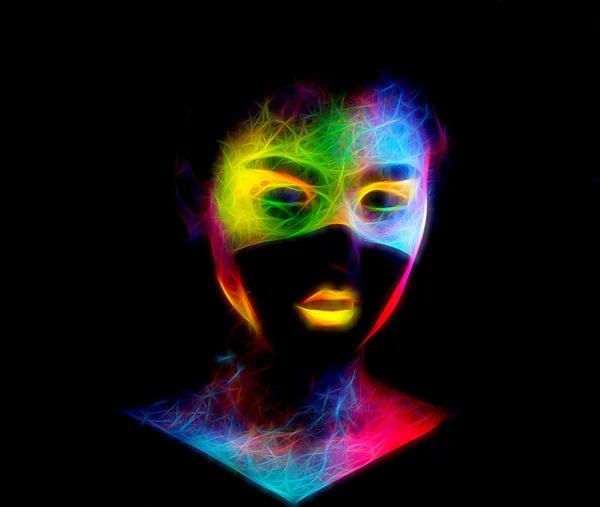 The girl with neon fluorescent makeup — Stock Photo, Image