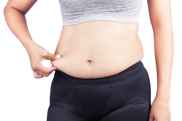 Women body fat belly — Stock Photo, Image