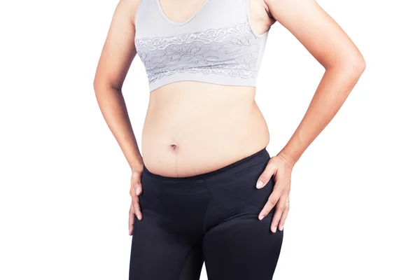 Women body fat belly — Stock Photo, Image